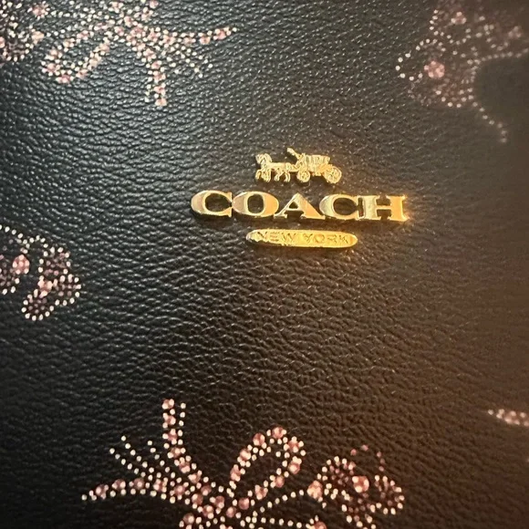 Coach Black Floral Tote Bag + Scarf - Picture 4 of 9